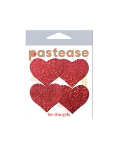 Pastease Premium Petites Glitter Heart - Red O/S Pack of 2 Pair