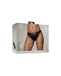 Shots Ouch Vibrating Strap On Panty Harness w/Open Back