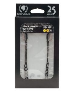 Spartacus Adjustable Black Tweezer Nipple Clamps w/Chain